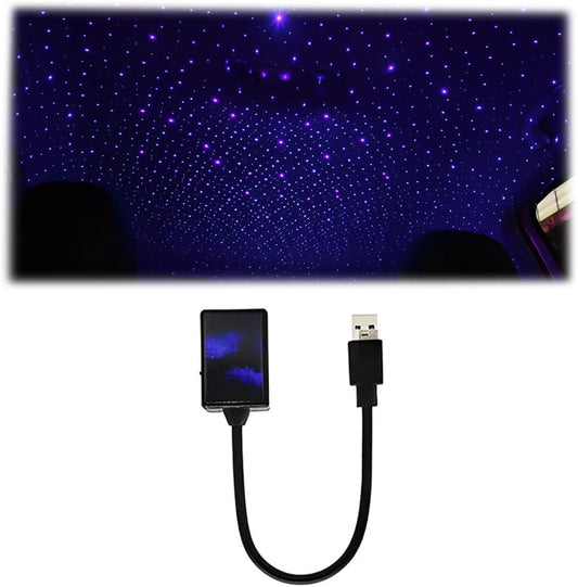 TSUGAMI Car Roof Star Night Light, Portable USB Flexible Interior Lamp, Auto Rotation Breathing and Sound Activated LED Romantic Projector, Plug and Play Ceiling Light for Car Party Decoration (Blue)