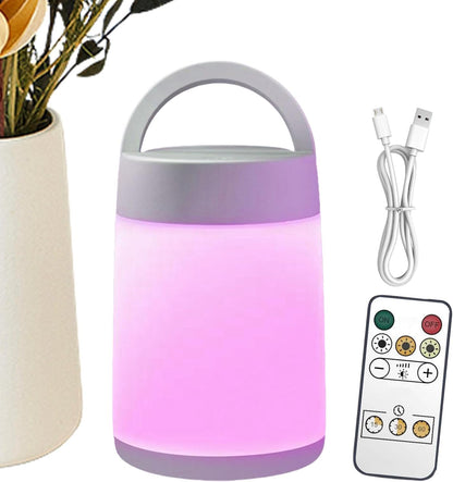 Wrohto Kids Night Lamp, Remote+Touch 10 Colors Baby Night Light, Smart Portable Bedside Lantern, Adjustable Brightness, Timer Function, Perfect for Bedroom Lighting, 5.71x3.27 inches