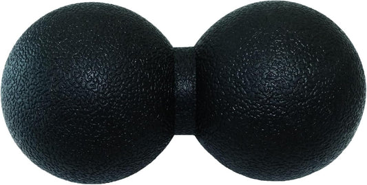 Hard Peanut Massage Ball, Double Lacrosse Massage Ball. Deep Tissue Massager Mobility Roller for Physical Therapy Myofascial Release Trigger Point Muscle Relax Pain Relief Acupressure (Black)