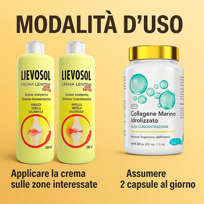 Marine Collagen with Hyaluronic Acid and Arnica Cream - Anti-Aging and Soothing Treatment with Lievosol and CL-38 - Deep Hydration, Skin Elasticity, Muscle and Joint Relief - 200ml