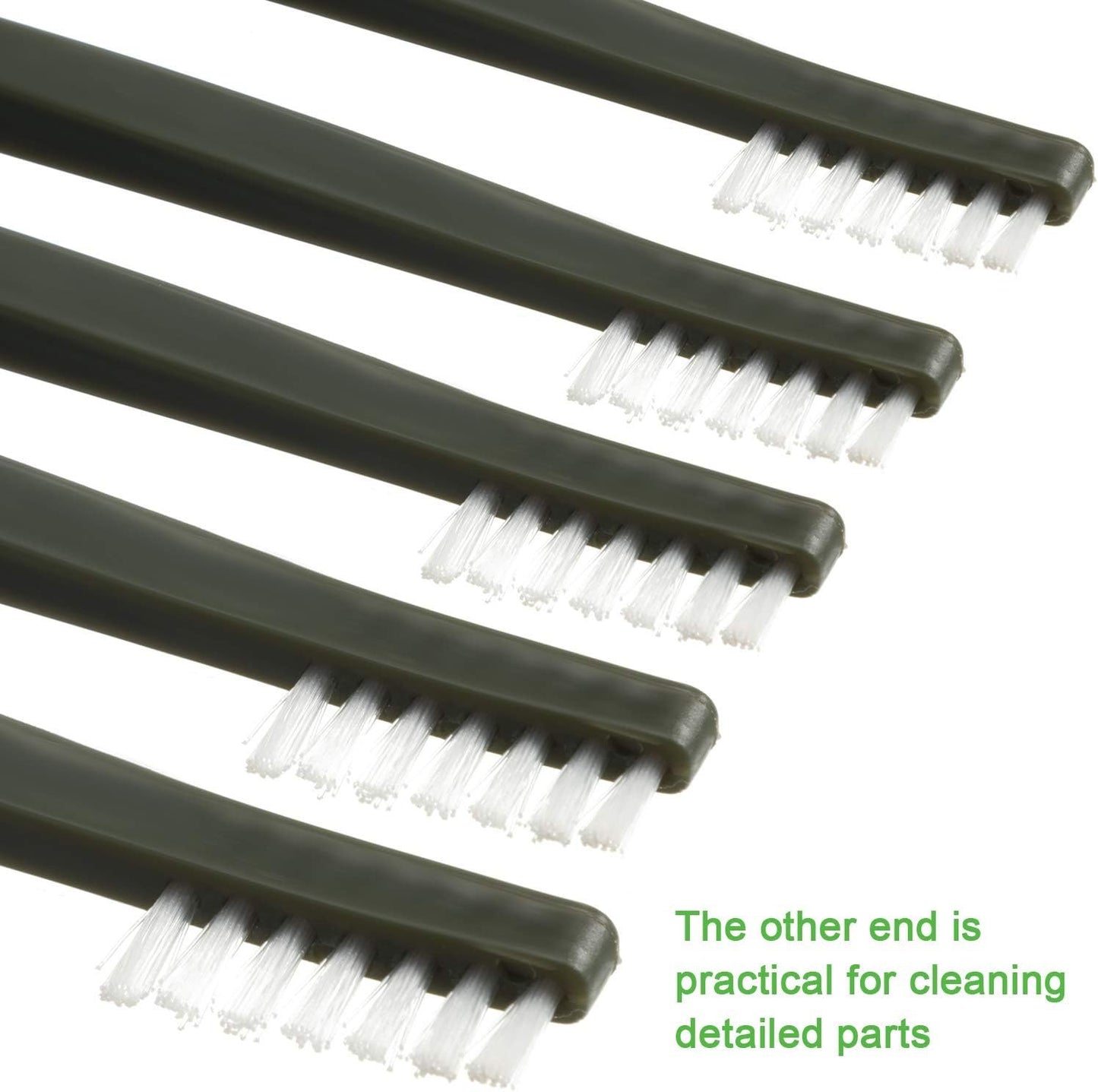 Boao 20 Packs Double-Ended Gun Cleaning Brushes 7 Inch Nylon All Purpose Cleaning Brush with Plastic Handle (White)
