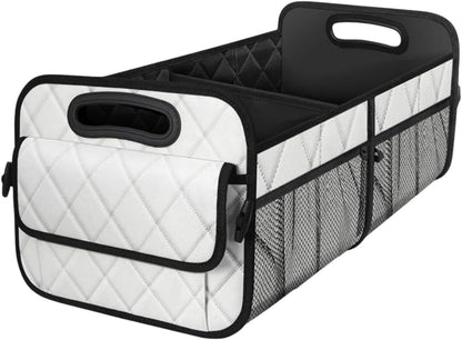 Deevoka Car Trunk Storage Box Vehicle Boot Organiser Auto Rear Compartment Organizer, White