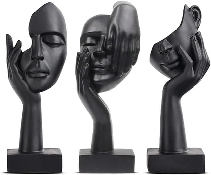 Irayin Abstract Thinker Statue Sculpture, Home Decorative Figurines, Modern Sculpture Decoration, Modern Living Room Ornaments, Home Decorative Figurines - Black