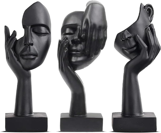 Irayin Abstract Thinker Statue Sculpture, Home Decorative Figurines, Modern Sculpture Decoration, Modern Living Room Ornaments, Home Decorative Figurines - Black