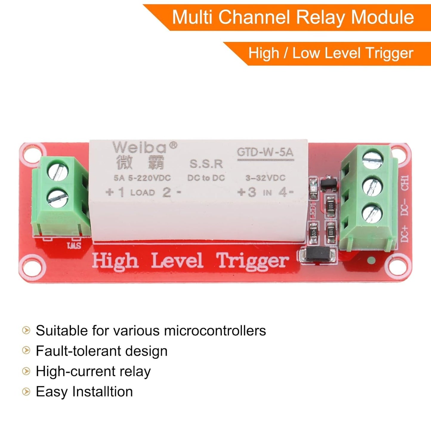 MECCANIXITY DC 3-32V 1 Channel Relay Module High Level Trigger for Electronics Industrial Home Automation
