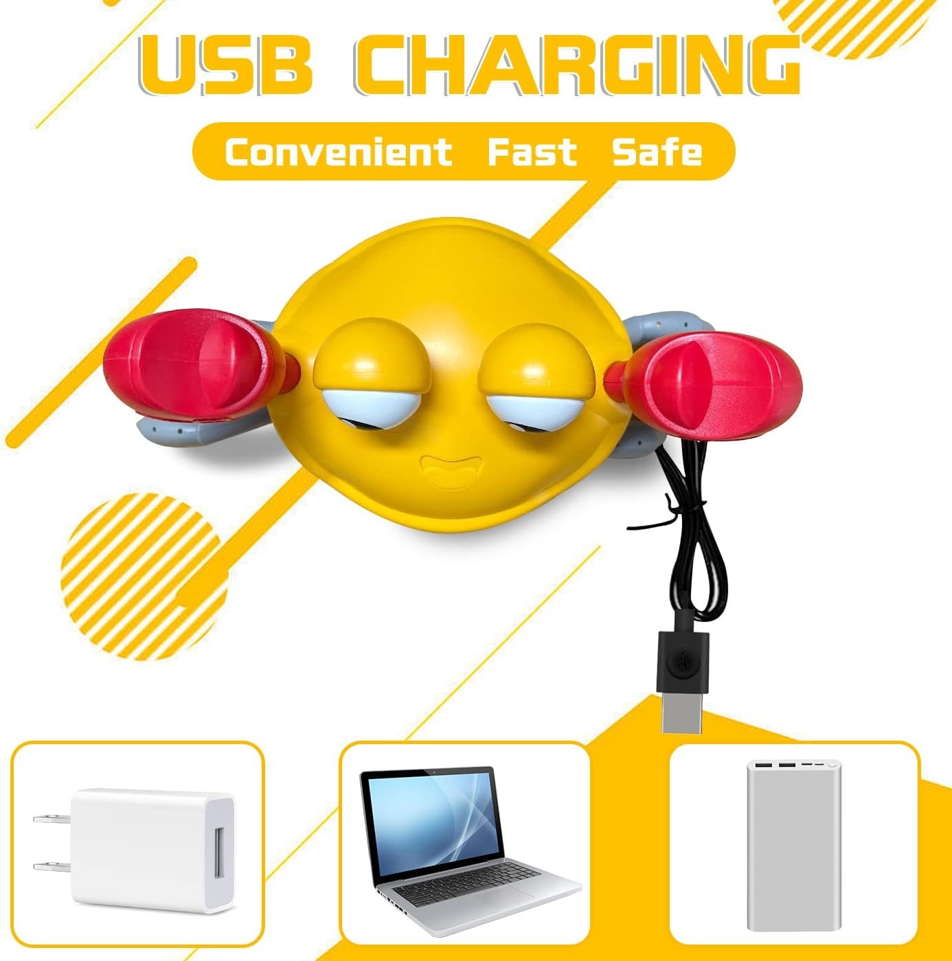 Crawling Crab Baby Toy, Infant Tummy Time Crawling Crab Toy Walking Moving Toy with Music & Automatic Obstacle Baby Interactive Learning Toy （Includes Battery, Meets IC Certification）