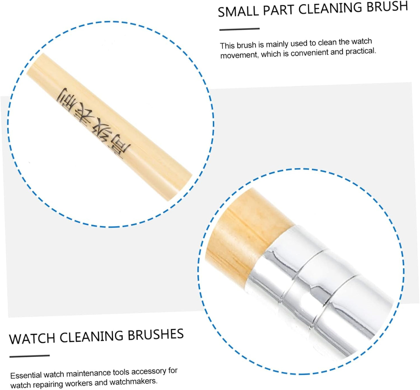 DECORNIJIA 2Pcs Watch Movement Cleaning Brushes Soft Bristles for Part Cleaning Essential Watch Repair Tool for Watchmakers and Practical Maintenance Accessories