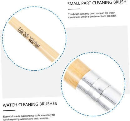 DECORNIJIA 2Pcs Watch Movement Cleaning Brushes Soft Bristles for Part Cleaning Essential Watch Repair Tool for Watchmakers and Practical Maintenance Accessories