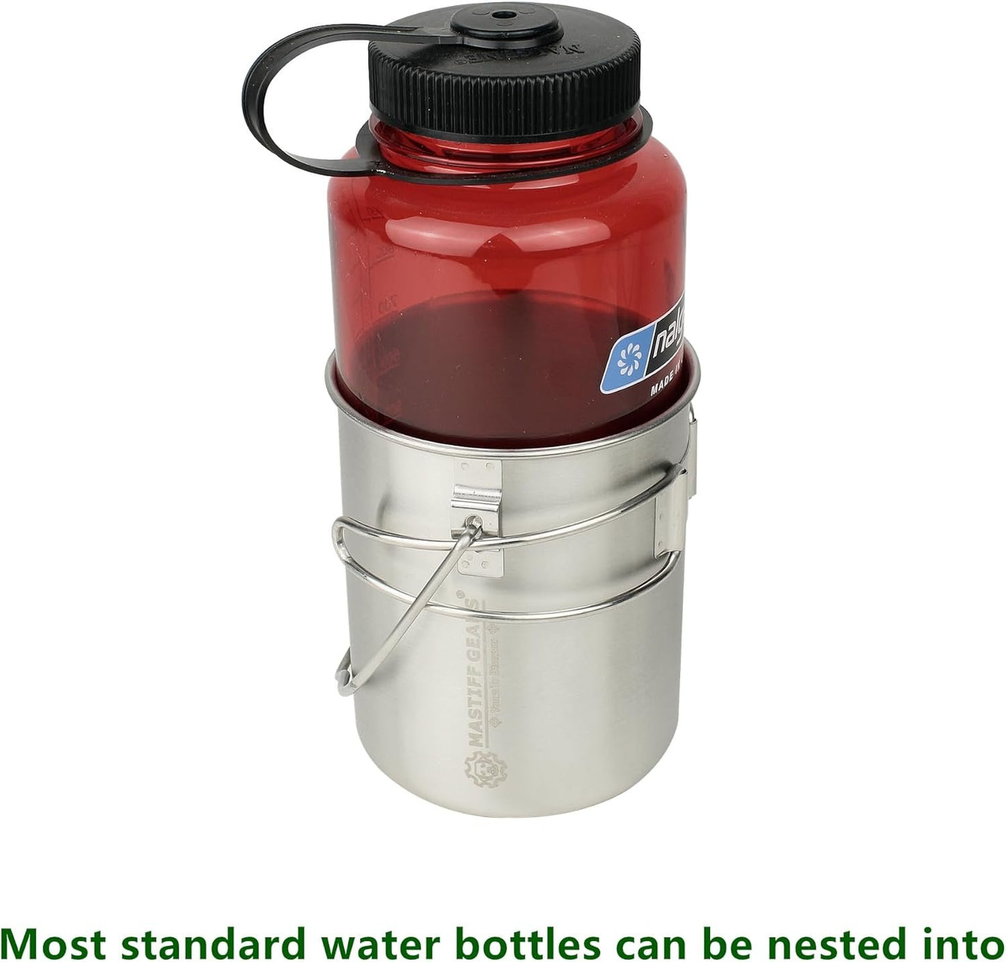 Mastiff Gears ® 304 (18/8) Stainless Steel (FDA Compliant) Lightweight 710ml / 24 fl.oz Camping Cup/Pot for Travel, Bushcraft, Camping and Backpacking (Solo Pot/Cup)