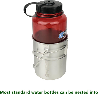 Mastiff Gears ® 304 (18/8) Stainless Steel (FDA Compliant) Lightweight 710ml / 24 fl.oz Camping Cup/Pot for Travel, Bushcraft, Camping and Backpacking (Solo Pot/Cup)
