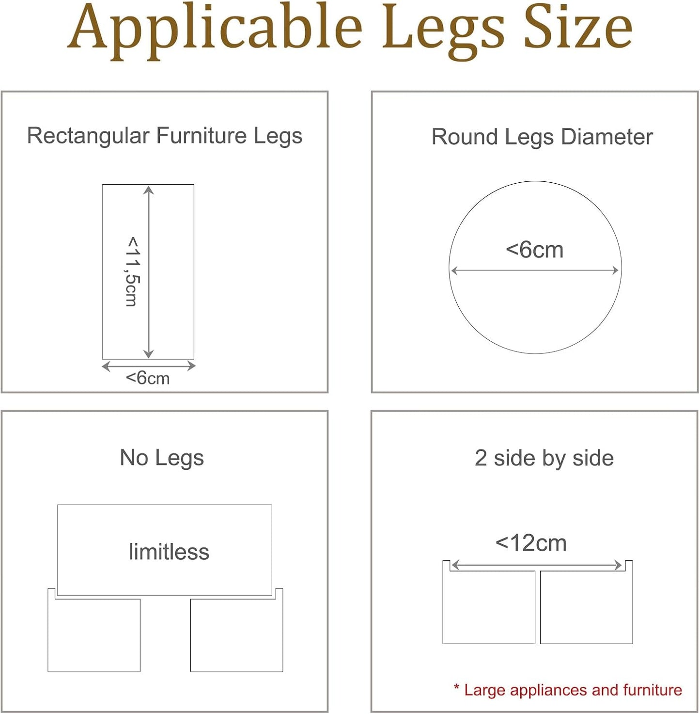 Uping Bed Risers for Furniture Table Riser Sofa Bed Riser Feet Furniture Riser, Height Increased by 5.5 cm