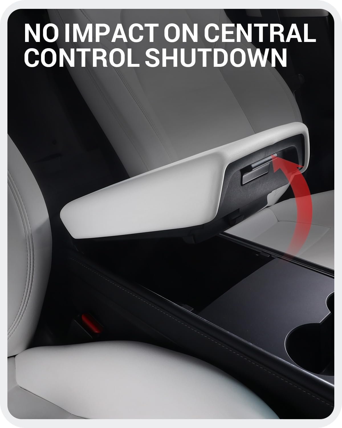 BASENOR Tesla Model 3 Model Y Center Console Cover TPE Armrest Cover Center Console Protector Armrest Cushion Pad 2017-2024 Tesla Interior Accessories White