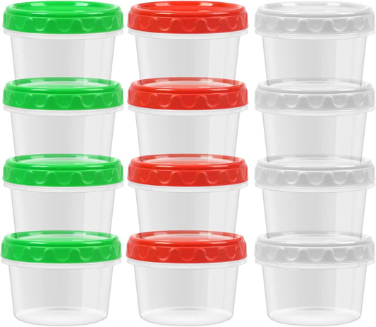 EONJOE 8 oz Small Freezer Containers with Lids Stackable Plastic Food Storage Container 1 Cup Meal Prep Bowls Airtight Dishwasher Safe,12-pack