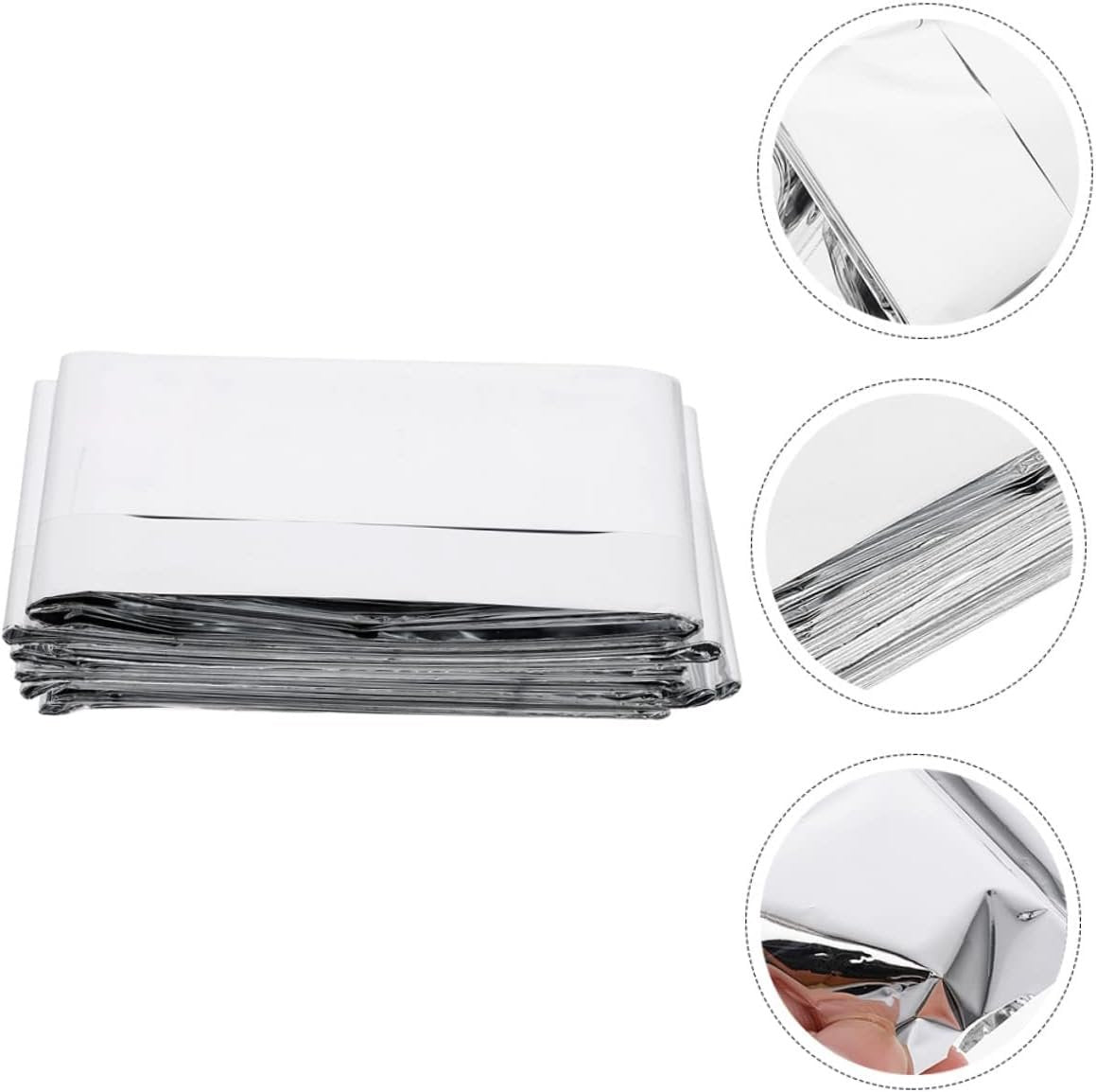 Generic 6Pcs Emergency Survival Blanket Portable Insulation Outdoor Camping Blanket Reflective Design for Protection for Hiking Marathons and Emergencies