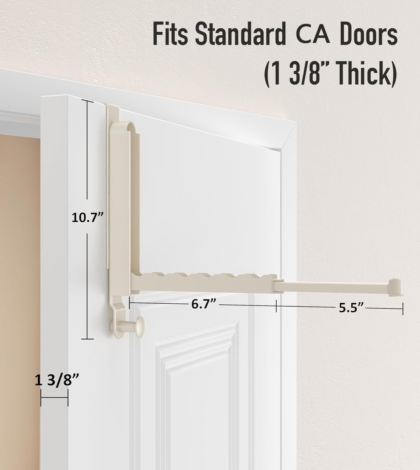 CHAUNCEY HOME Foldable Over The Door Drying Racks for Laundry, Collapsible Over Door Hooks Coat Wreath Garland Rack Clothes Hanger - Bathroom Accessories and Towel Rack Ivory White