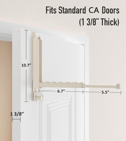 CHAUNCEY HOME Foldable Over The Door Drying Racks for Laundry, Collapsible Over Door Hooks Coat Wreath Garland Rack Clothes Hanger - Bathroom Accessories and Towel Rack Ivory White