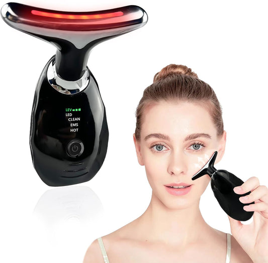 7-in-1 Neck Face Beauty Massager, Update Red Light Therapy for Face Neck Massager, Portable Facial Beauty Device for Skin Care, Wrinkle, Lifting, Face Sculpting, Firming Sagging Skin Tool