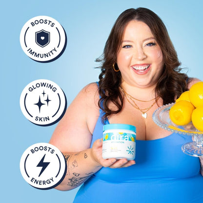 Hydration Powder - Cira x Alicia McCarvell's Electrolyte Drink Mix with Himalayan Salt for Dehydration Relief and Recovery - Self Love Lemonade, 45 Servings