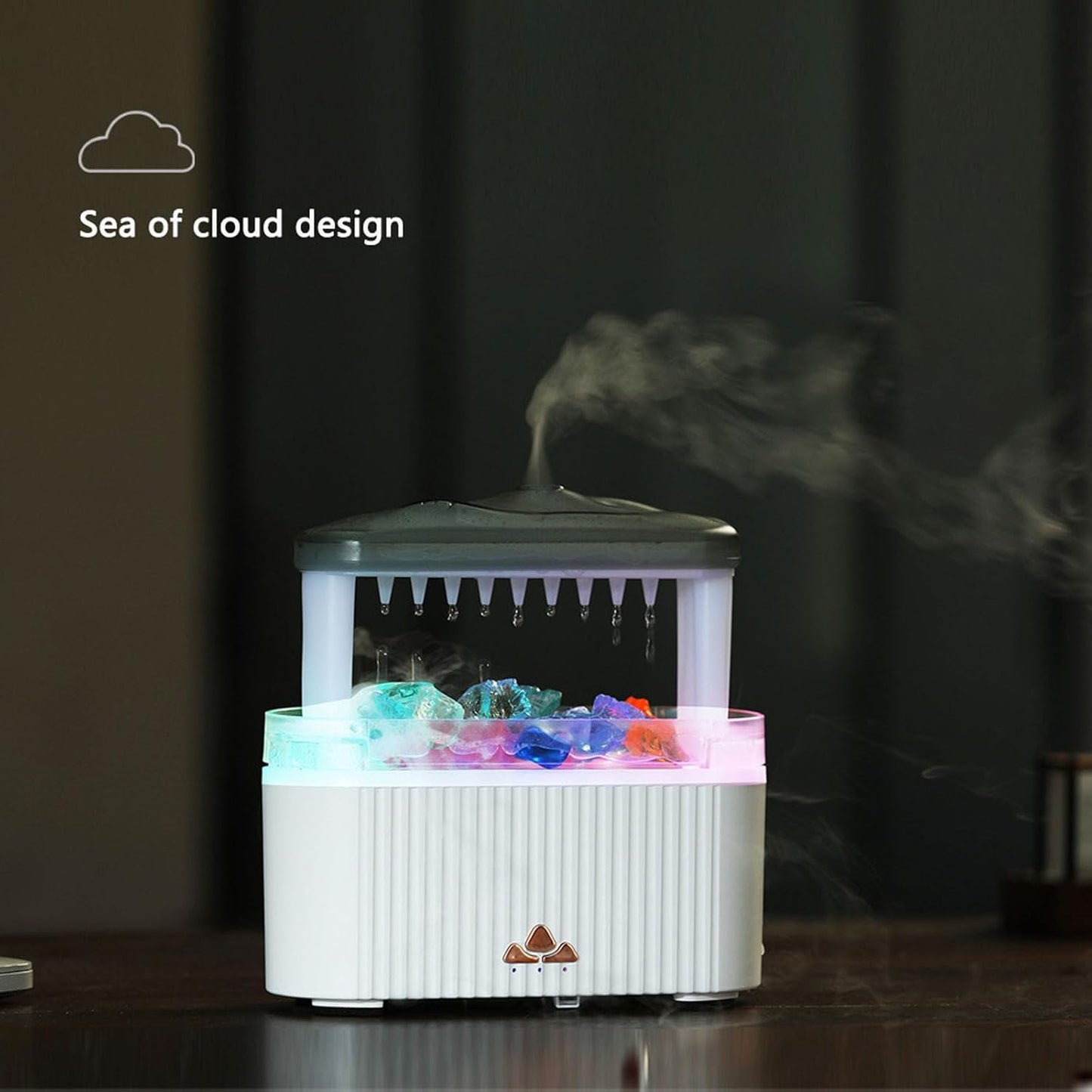 Rain Cloud Humidifier,250ml Rain Water Drip Diffuser Humidifier, Essential Oil Aromatherapy Humidifier with Night Lights, Timer, Remote Control, Humidifier Air Humidifiers for Bedroom Desk