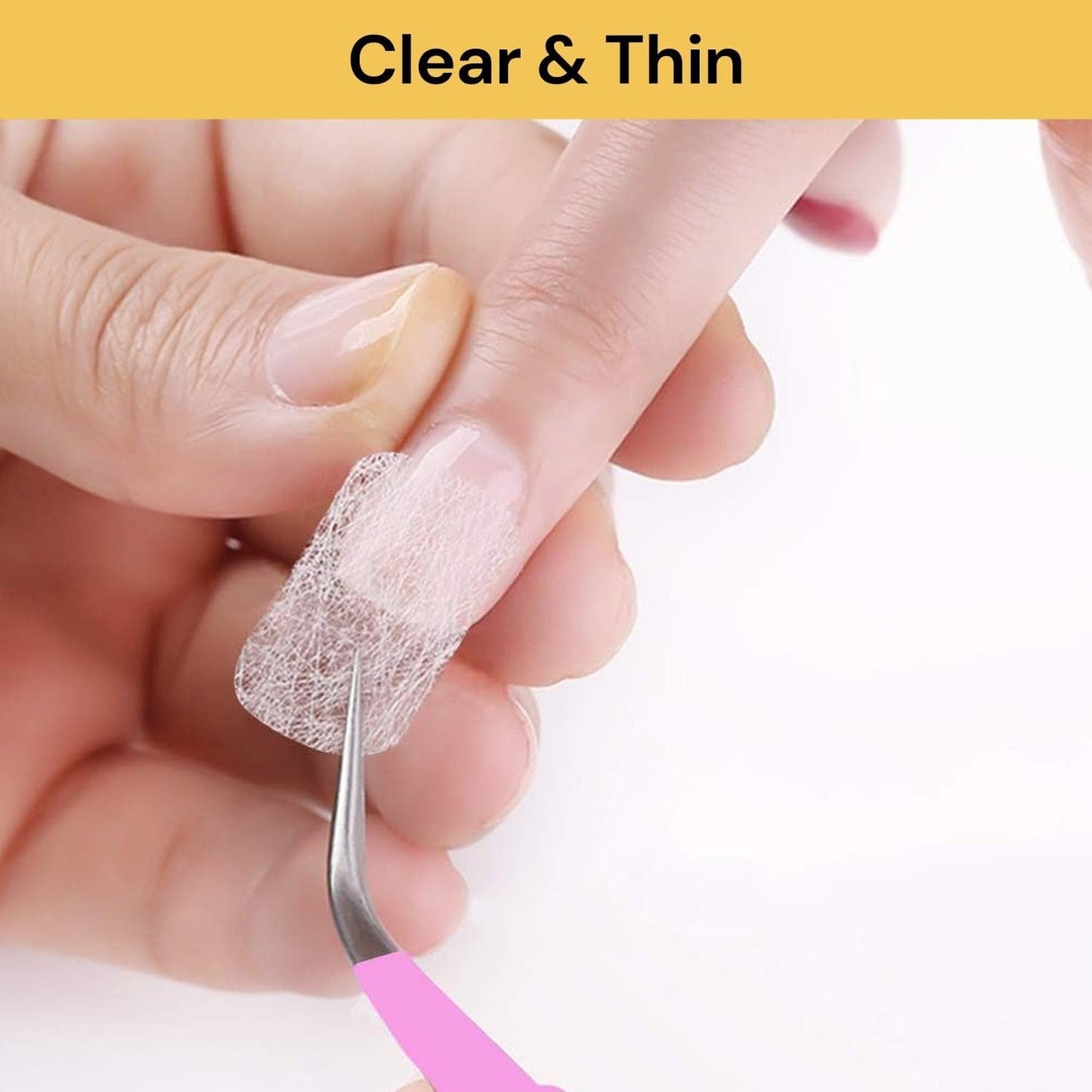 EZONEDEAL 10Pcs Nail Extension Silk Fiberglass Nail Wrap Stickers Non Woven Fiber Gel Nail Care Manicure Nail Art Tips Extended Tools for Women DIY Nail Art Extension Accessories