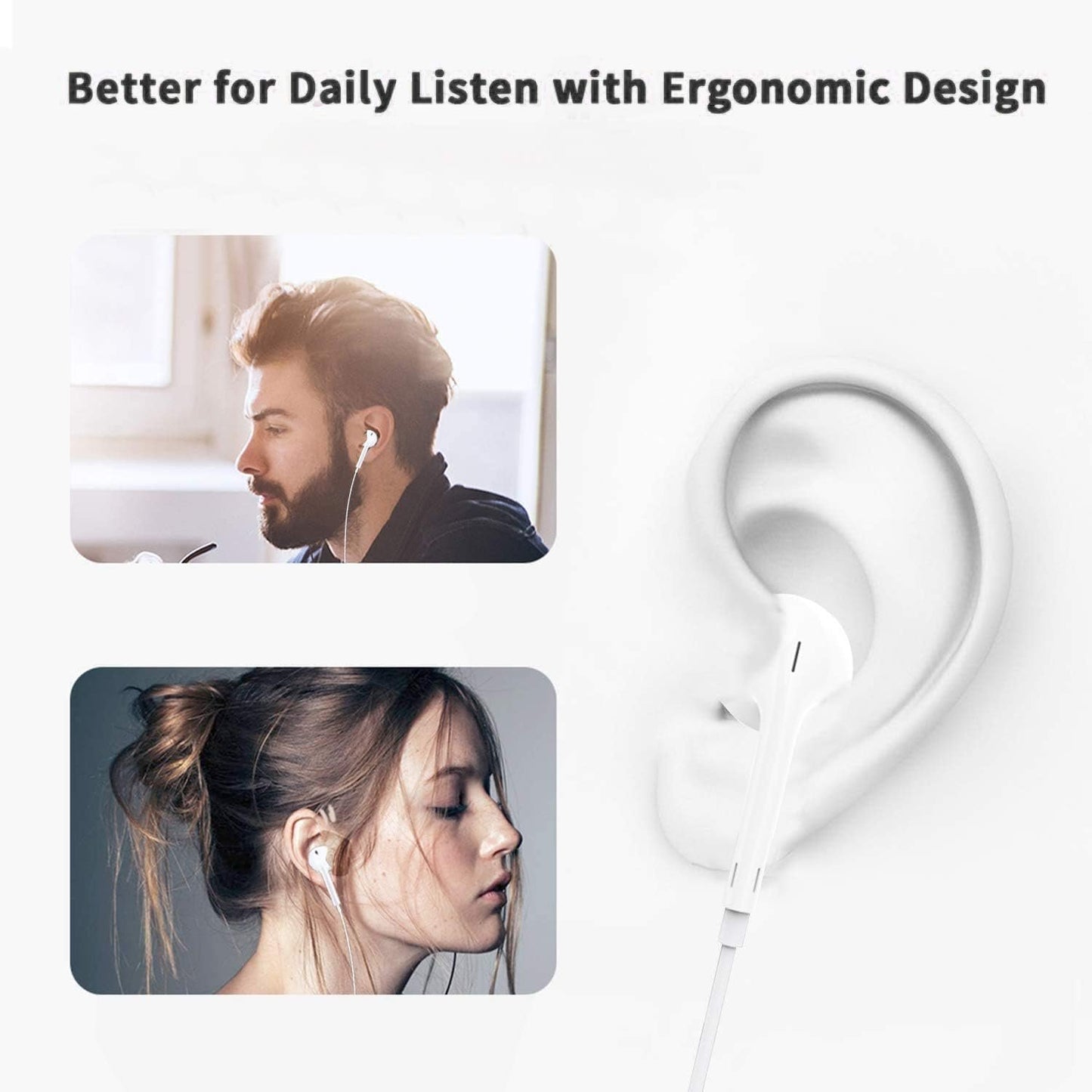 2 Pack USB C Headphones Earbuds for iPhone 16, Type C Earbuds Wired Earphones (Microphone & Remote Control) Noise Cancelling for iPhone 15 Pro Max, Galaxy S23/S22/S21/S20/Ultra Note10/20, Pixel