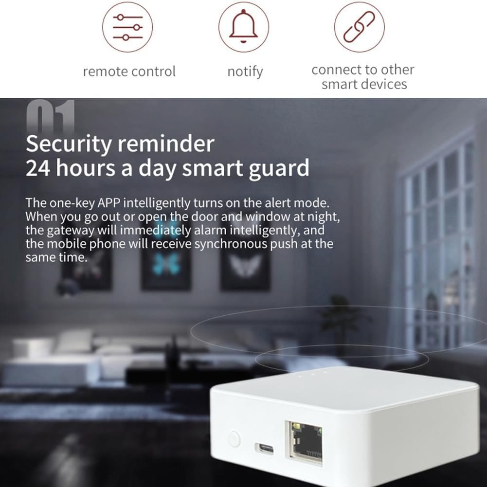 Lhnjimrsy Tuya SART Wired Zigbee 3.0 Gateway Hub Smart Life APP Automation Voice Remote Control Intelligent Multi-Function Gateway