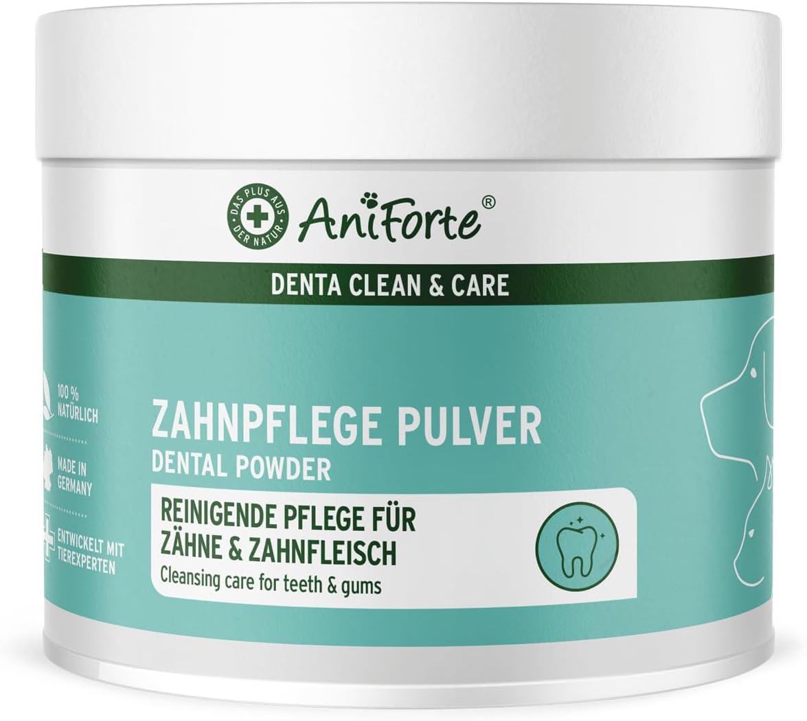 AniForte Denta Clean & Care Tartar Ex Powder 300 g for Oral Hygiene of Dogs and Cats, Natural Blend for Dental Care, Helps Prevent Plaque and Tartar