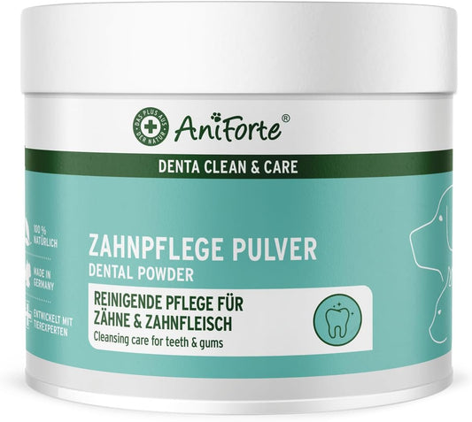 AniForte Denta Clean & Care Tartar Ex Powder 300 g for Oral Hygiene of Dogs and Cats, Natural Blend for Dental Care, Helps Prevent Plaque and Tartar