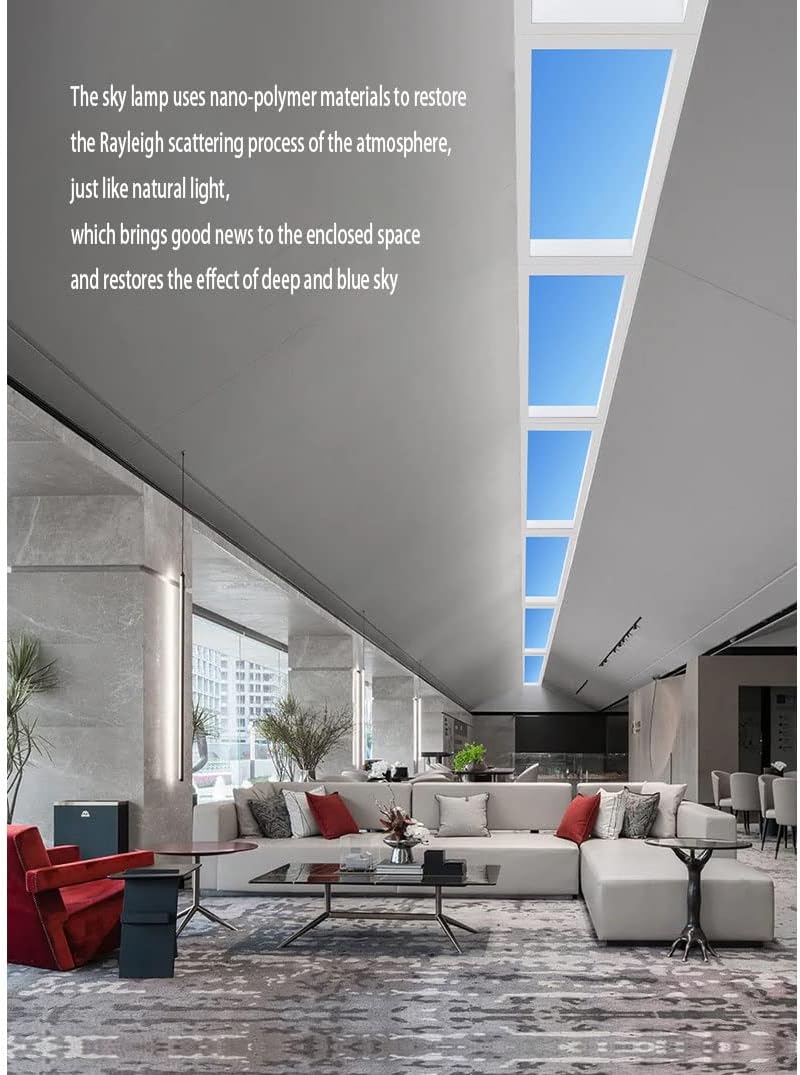 PFHKTO Smart Home Artificial Skylight Blue Sky Ceiling Skylight Led Lighting Roof Window Skylight Roof Window Virtual Sunlight (Graffiti Smart, E 300 x 600 mm)