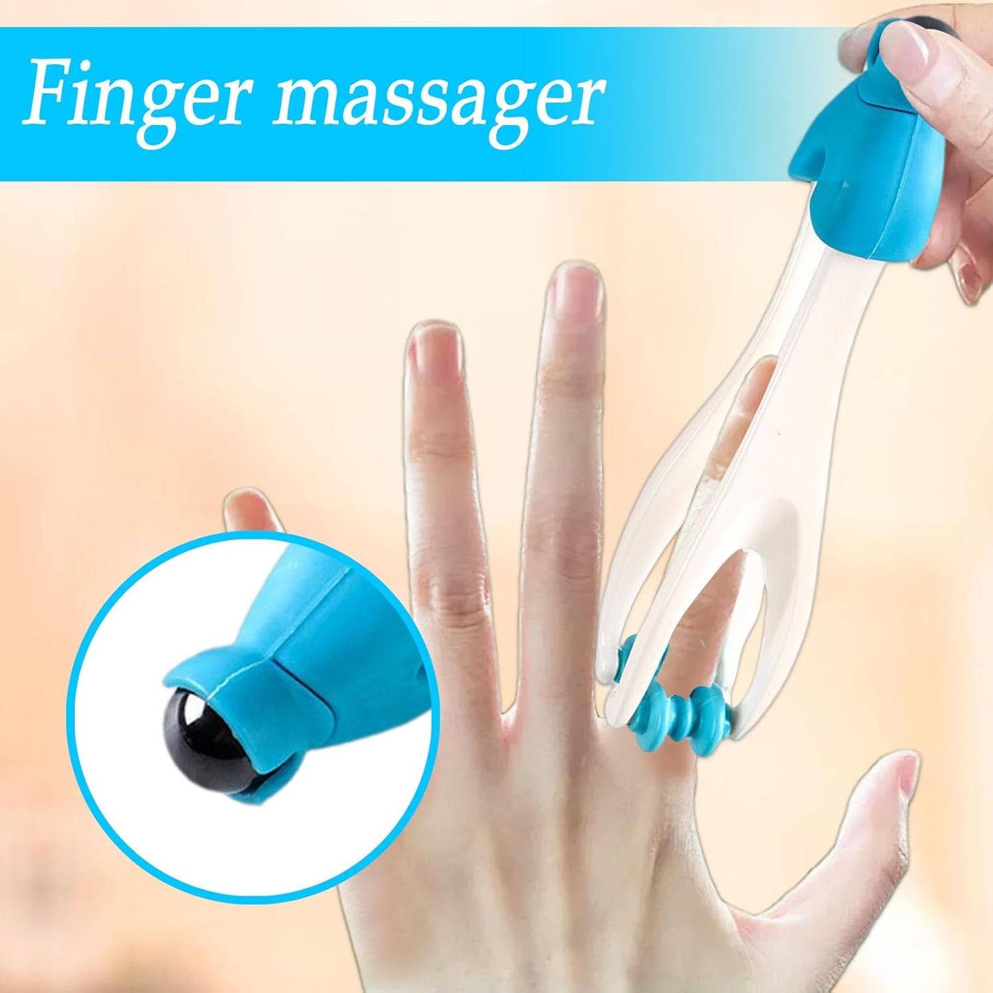 Strumento di massaggio per le dita - Massager del punto di pressione manuale con anelli a rulli in cordone | Dispositivo di rilassamento delle dita della terapia a mano portatile per recupero muscolar