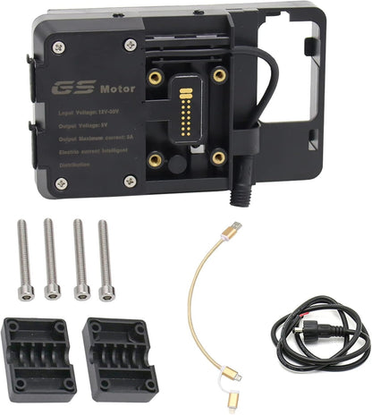 Shkalacar Phone Holder, Motorcycle Mount Navigation Bracket with USB for R1200GS LC&Adventure S1000XR R1200RS