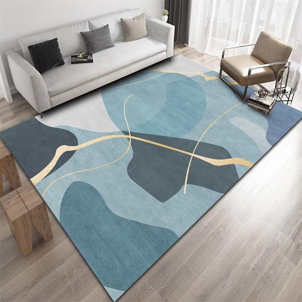 SUNYRDSM Tappeto ingresso interno Tappeto Palestrina Bambini Design moderno grigio-blu semplice soggiorno grande tappeto sala da pranzo accessori antivegetativi Tappeti Natalizi 60X90CM