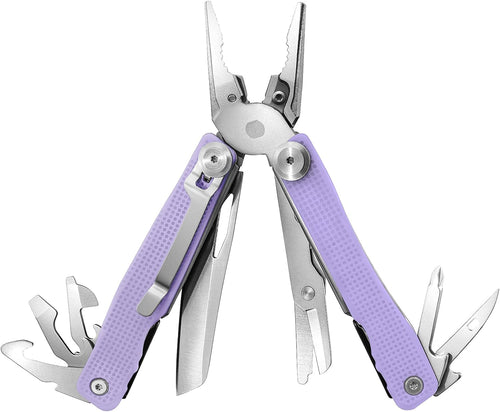 FantastiCAR 14 in 1 Multitool Pliers, Versatile Pocket Knife with Scissors, Knife Blade, Screwdriver, Bottle Opener, and Ideal for House or Camping Essentials, Holiday Gift Packaged (Purple)