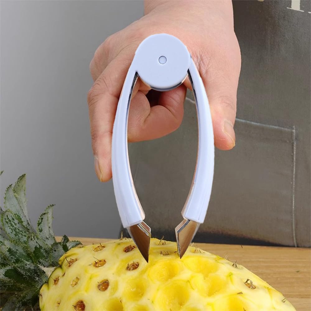 Pineapple Eye Remover,Multifunctional Stainless Steel Cutter and Fruit Corer,strawberry stem remover tool Pineapple Eye Peeler Tweezers Kitchen Gadget Easy to Use