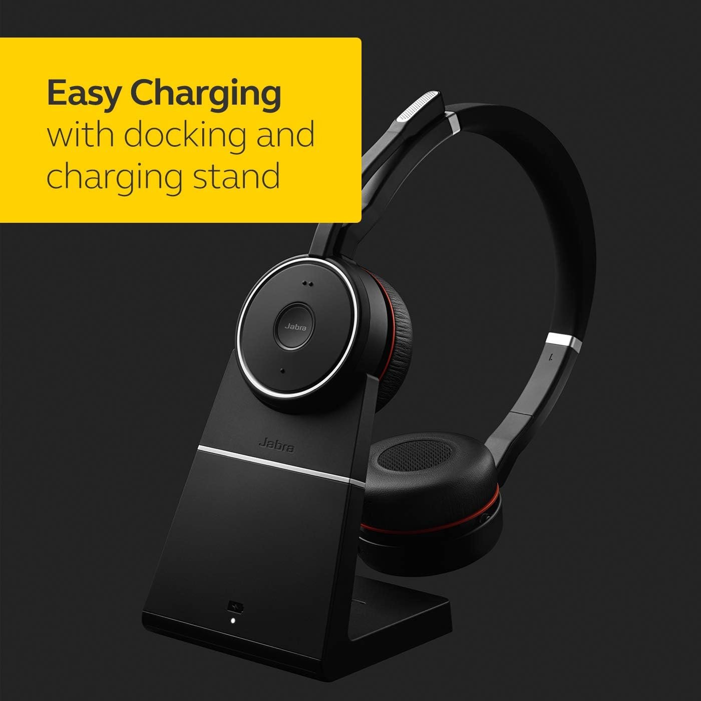 Jabra Evolve 75 Stereo MS Wireless Headset with Charging Stand, Black