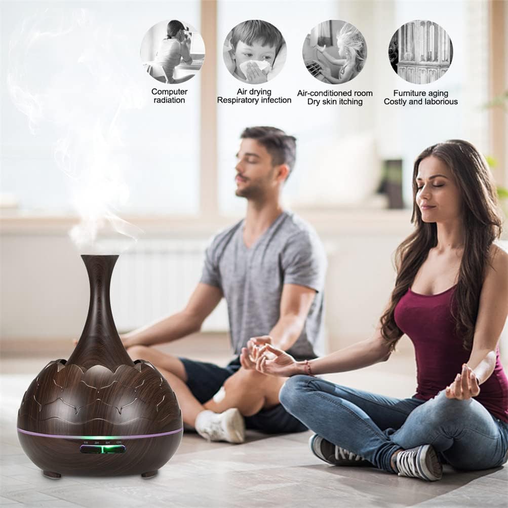 400ml Smart WiFi Wireless Essential Oil Aromatherapy Diffuser with App Voice Control Ultrasonic Diffuser Humidifier for Office Home Car (A)