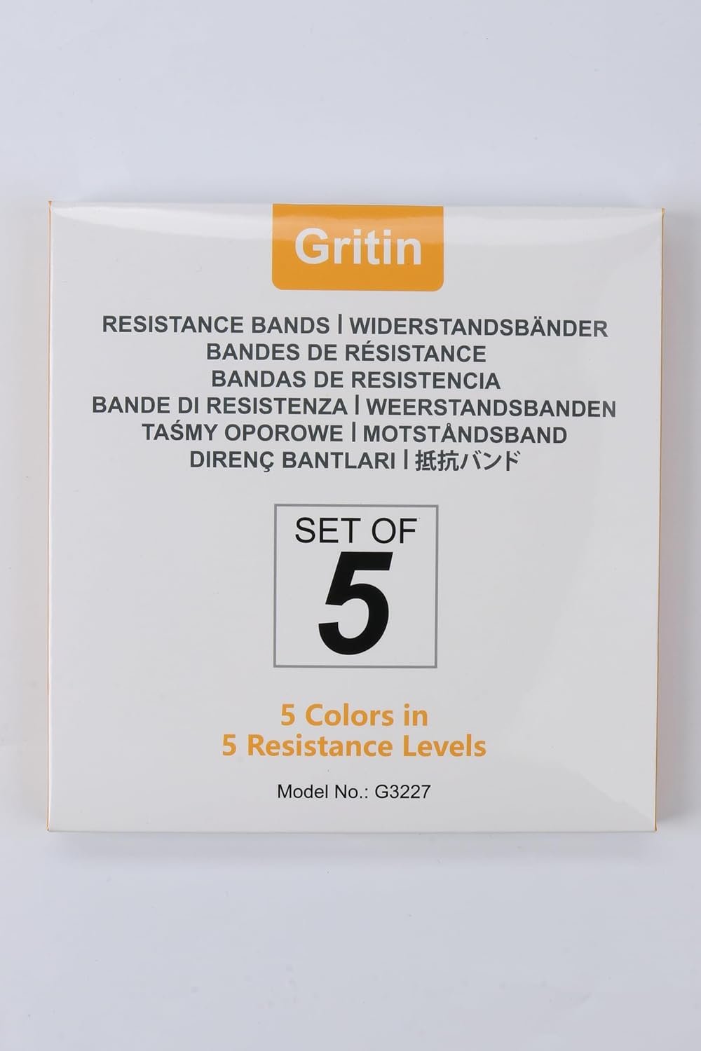Gritin Resistance Bands, Set of 5 Skin-Friendly Resistance Fitness Exercise Loop Bands with 5 Different Strength Levels - Travel Carrying Case Included - Ideal for Home, Gym, Yoga, Training