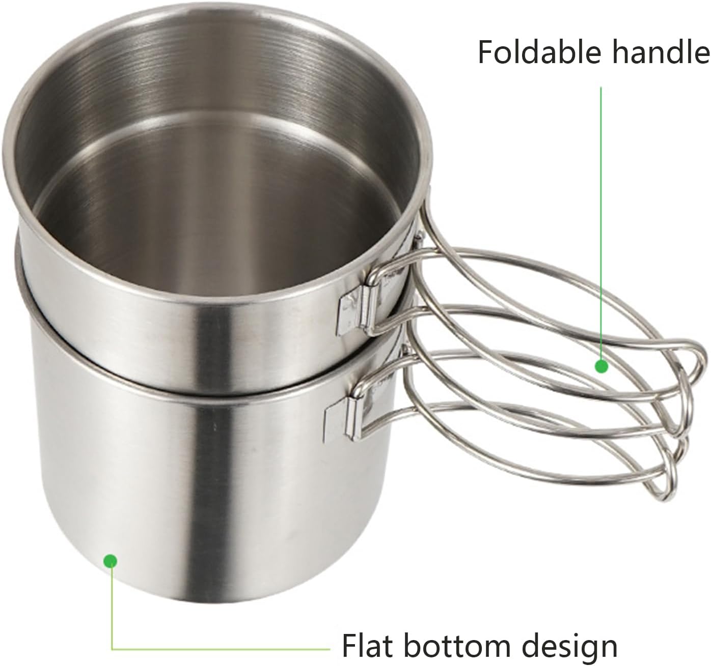 Camping Cook Set, Stainless Steel Cooking Set, Folding Gear, Compact Outdoor Cookware Kit for Hiking, Picnic, Fishing, Backpacking, Travel, Bushcraft, Car, RV, Beach, Home