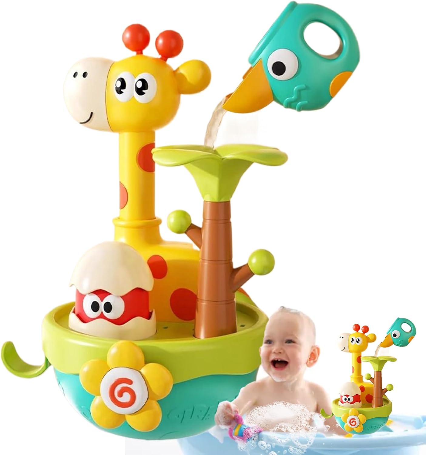Bath Toys, Flower Water Games, 7.87x7.48in Educational Interactive Toy, Blooming Sensory Activity, Portable Water Play Set for 1-3 Years Old, Birthday, Holiday, Shower Time