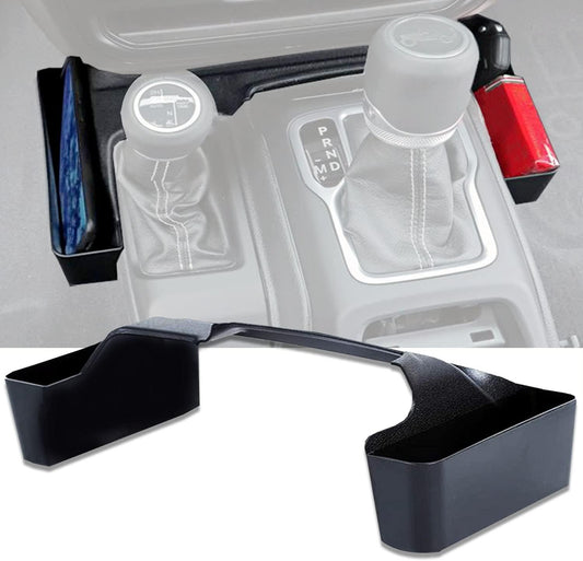 BaishenglinMotor Console Gear Shift Organizer Tray Compatible with Jeep 2018-2024 Wrangler JL JLU Gladiator JT Side Storage Box Interior Accessories