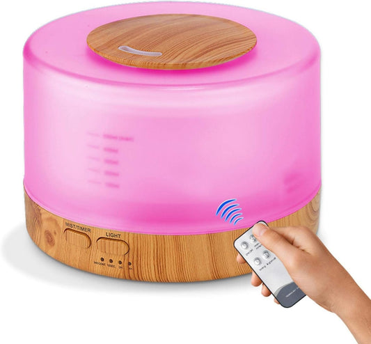 500Ml Essential Oil Diffuser Remote Control Aroma Mist Ultrasonic Air Humidifier 4 Timer Settings Led Night Light