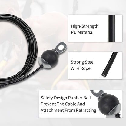 Aurorasports 196 Inch Fitness Pulley Cable, Adjustable Home Gym Replacement Cables Pulley System Gym Heavy Duty Fitness Steel Wire Rope 5mm Thick for Pulley Machine Accessories