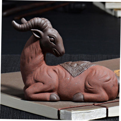 LIGIGWASH 1 Pz Ornamenti Decorativi di Agnello Gadget casa oggettistica casa Decorazioni per la casa Animali Ornamento Artigianale Viola Arredamento Unico in Argilla Viola Zisha Ceramica