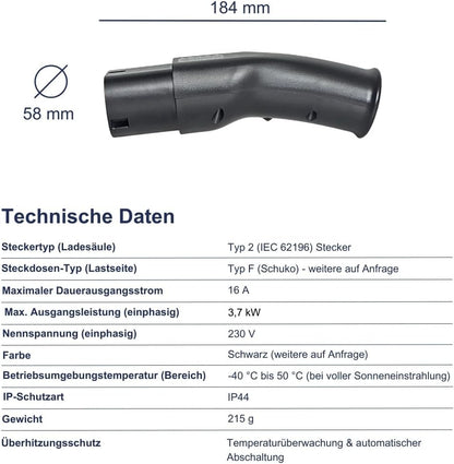 Metron AC01 Type 2 Adaptor to Schuko Reliable on Any Wallbox Thanks to Start and Stop Electronics