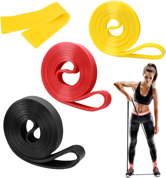 3 Pieces Fitness Bands, Resistance Bands for Training Bands, Elastic Fitness Traction Bands, with Hip Strap, for Pull Ups, Fitness Yoga and Bodybuilding Strength Training for Men and Women (3 Sizes)