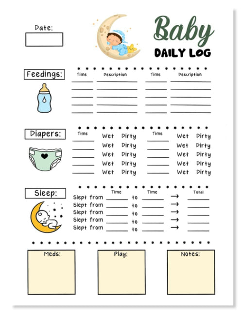 Baby's Daily Log Book For Newborns: Newborn Baby Log Tracker Journal Book, first 100 days baby logbook, Baby's Eat, Sleep and Poop Journal, Infant Daily Schedule, Mommy Nursing or Breastfeeding Record Tracking Chart 100 Sheet