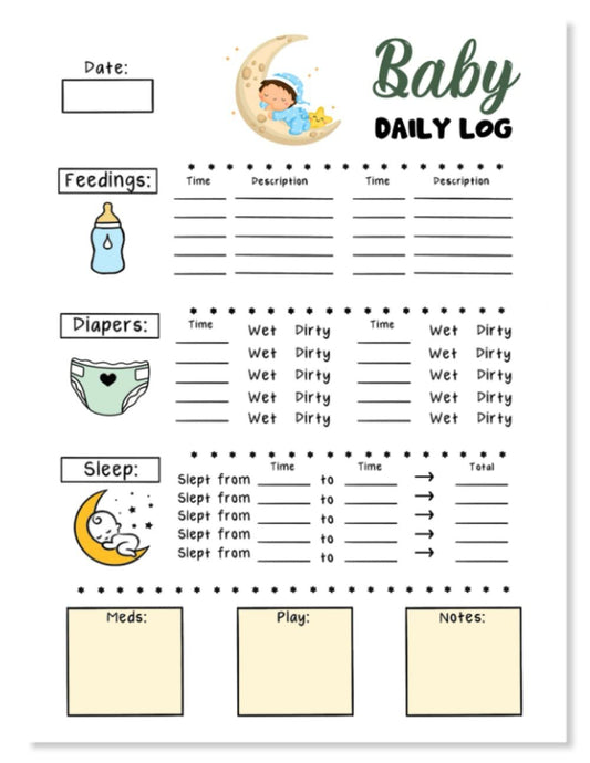 Baby's Daily Log Book For Newborns: Newborn Baby Log Tracker Journal Book, first 100 days baby logbook, Baby's Eat, Sleep and Poop Journal, Infant Daily Schedule, Mommy Nursing or Breastfeeding Record Tracking Chart 100 Sheet