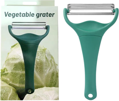 Cabbage Peeler Pro with 2 Blades, Julienne and Shaving Stainless Steel Vegetable Slicer for Cabbage, Heavy-Duty Dark Green Peeler for Slaw, Salads, and Bulk Meal Prep