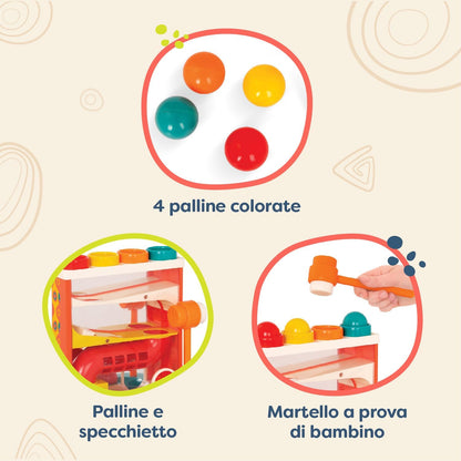 B. toys - Whacky Ball - Pounding Toy - 4 Colorful Balls and Hammer - Pound & Play - Educational and Educational Toy for Kids - 12 Months +