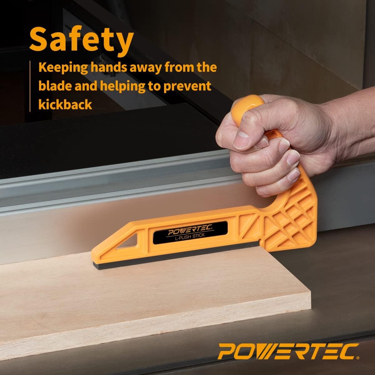 POWERTEC Plastic L-Push Stick | Deluxe